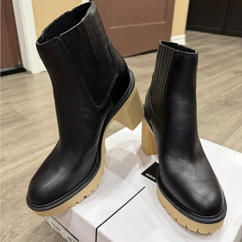 Dolce Vita Black Leather Heeled Boots